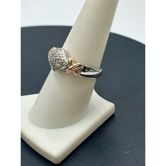 Ross Simons Vintage XO Diamond Accent 925 Sterling Silver Vermeil Ring Sz 8.25 - Picture 4 of 13
